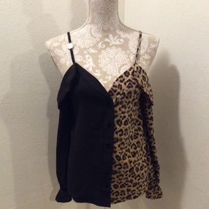 SHEIN Top Leopard and Black Print Size Small